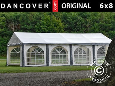 Partytelt Original 6x8m PVC, Grå/Hvid