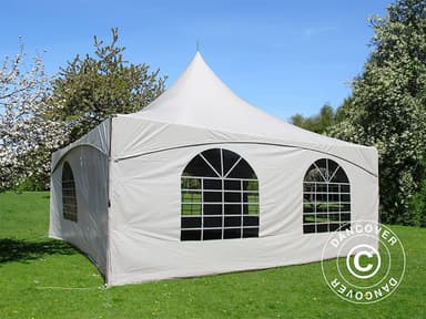 Pagodetelt PartyZone 5x5m, PVC, Hvid