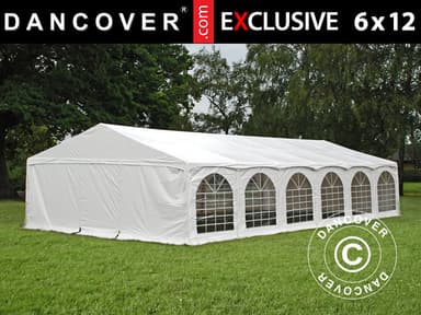 Partytelt Exclusive 6x12m PVC,  Arched , Hvid
