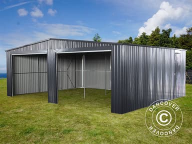 Metalgarage dobbelt 6,37x5,13x2,41m ProShed®, Antracit