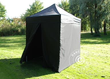 Foldetelt FleXtents Basic v.2, 2x2m Sort, inkl. 4 sider