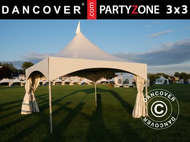 Pagodetelt PartyZone 3x3m, PVC, Hvid