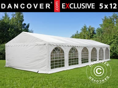 Partytelt Exclusive 5x12m PVC, Hvid