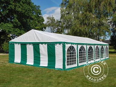 Partytelt Exclusive 6x12m PVC, Grøn/Hvid