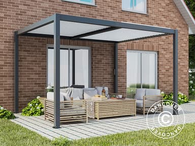 Bioklimatisk pergola pavillon San Pablo, 3x4m, Sort/Hvi