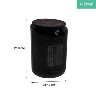 VONROC Varmeblæser - Ventilator - 2000W | 20m2 - keramisk - svingfunktion  | LED | Sort