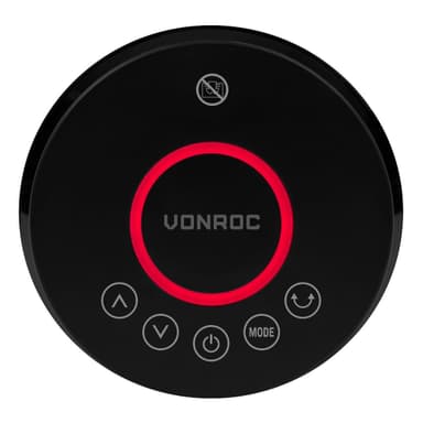 VONROC Varmeblæser - Ventilator - 2000W | 20m2 - keramisk - svingfunktion  | LED | Sort