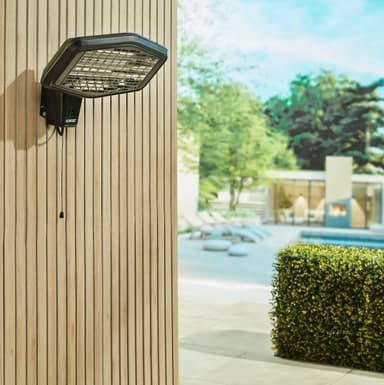 VONROC Terrassevarmer - Amiata - 2200W | Vægmontering - Kvartselement | 3 varmeniveauer | Sort | Inkl. Montage tilbehør