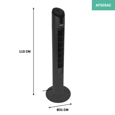 VONROC Ventilator - 110 cm - luksus - 3 hastighedsindstillinger - sort | Inkl. Fjernbetjening.