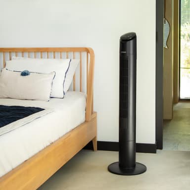 VONROC Ventilator - 110 cm - luksus - 3 hastighedsindstillinger - sort | Inkl. Fjernbetjening.