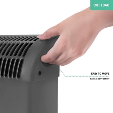 VONROC Radiator - Elradiator - 2000W | Til rum op til 24m2 | Justerbar termostat - lydsvag | Grå