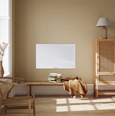 VONROC Radiator - Elradiator - Glas - Luksus - 2000W | WIFI | Hvid