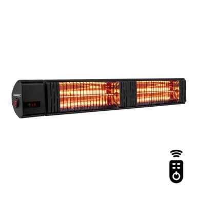 VONROC Terrassevarmer - Volsini - 3000W | LCD-skærm | Sort | Inkl. Fjernbetjening.