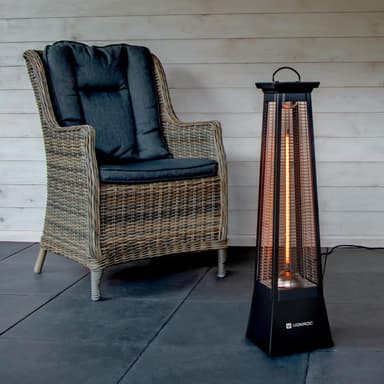 VONROC Terrassevarmer - Alicudi - 1500W | Fritstående - 360 grader opvarmning | Opvarmningstid:: 1: 3 sek. | Sort