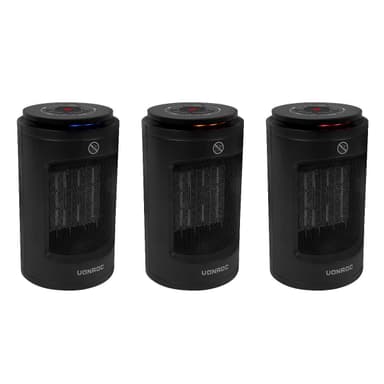 VONROC Varmeblæser - 1200W | 12m2 - keramisk - svingfunktion  | LED | Sort