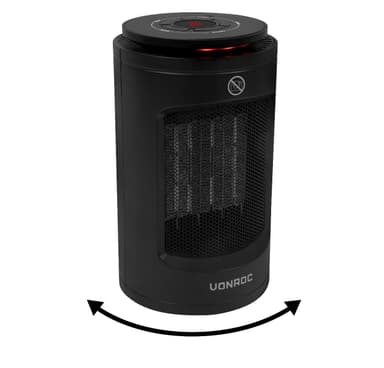 VONROC Varmeblæser - 1200W | 12m2 - keramisk - svingfunktion  | LED | Sort