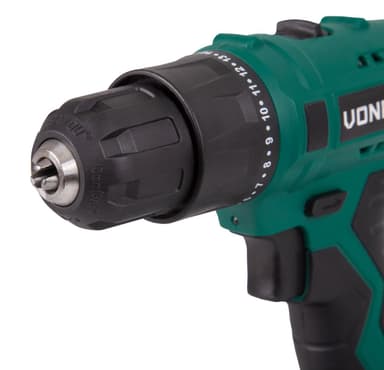 VONROC Bore-/skruemaskine 12V | Inkl. 2x akku og oplader | Inkl. 46 dele tilbehør