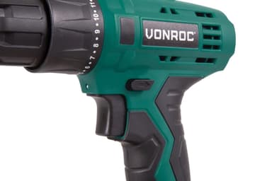 VONROC Bore-/skruemaskine 12V | Inkl. 2x akku og oplader | Inkl. 46 dele tilbehør