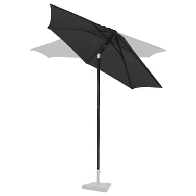 VONROC Premium Stangparasol Torbole Ø200cm - inkl. overtræk - rund | Strandparasol | Sort