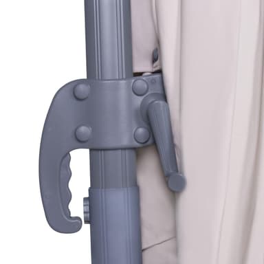 VONROC Premium Hængeparasol Pisogne 300x300cm – inkl krydsfod og overtræk - vierkantet | Beige