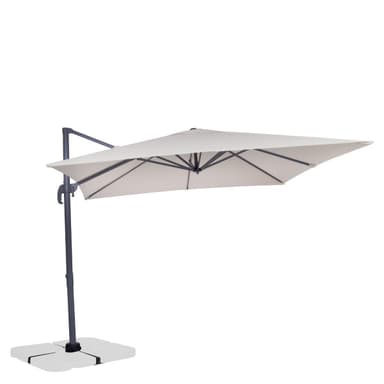 VONROC Premium Hængeparasol Pisogne 300x300cm – inkl krydsfod og overtræk - vierkantet | Beige