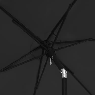 VONROC Premium Stangparasol Torbole Ø200cm - inkl. overtræk - rund | Strandparasol | Sort