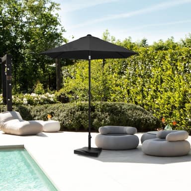 VONROC Premium Stangparasol Torbole Ø200cm - inkl. overtræk - rund | Strandparasol | Sort