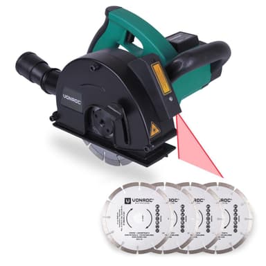 VONROC Rillefræser - Murrillefræser - 1700W – 150mm | Laser | inkl. Tilbehør og 6 diamant savklinger