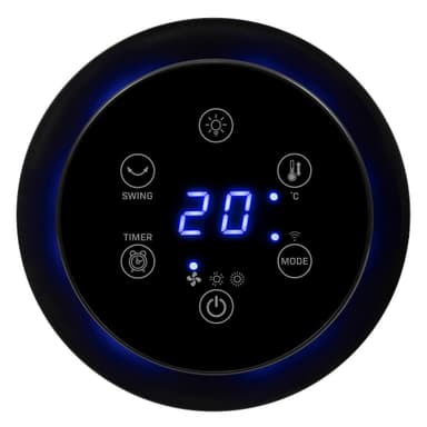 VONROC Varmeblæser - 2000W | 20m2 - Luksus - keramisk - sving | LED - WIFI | Sort | Inkl. Fjernbetjening