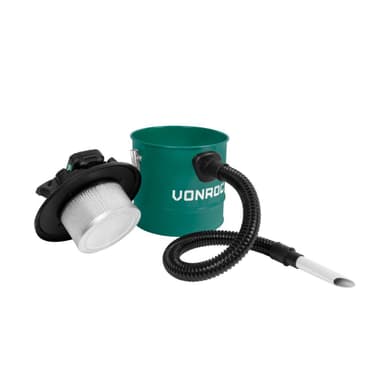 VONROC Askestøvsuger 20V - 12L beholder – HEPA filter | Inkl. 2.0Ah akku og oplader