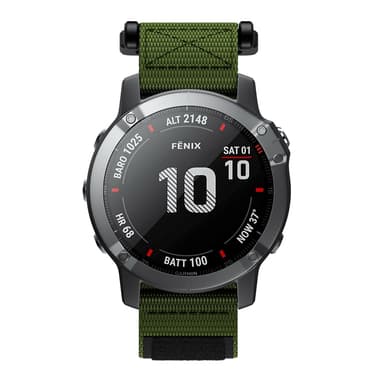Garmin Fenix 6X/5X/3/3 HR armbånd 26 mm Nylon Grøn