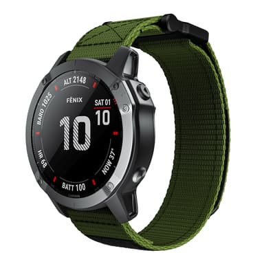 Garmin Fenix 6X/5X/3/3 HR armbånd 26 mm Nylon Grøn