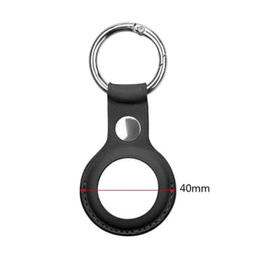 AirTag etui med nøglering PU læder 4-pak Sort