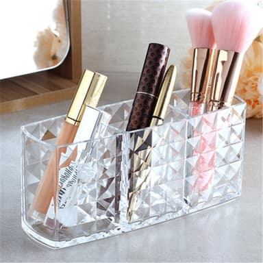Klar makeup børste opbevaringsboks, 3 slot kosmetiske børster opbevaring arrangør