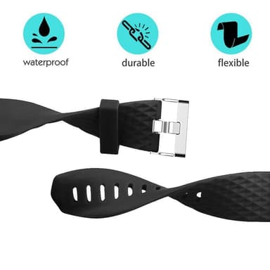 Fitbit Charge 2 armbånd silikone sort (L)