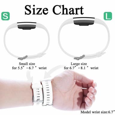 Fitbit Charge 2 armbånd silikone 3-pak (S) Sort/blå/lilla