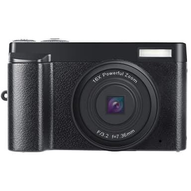 Digitalkamera 4K 48MP 3.0 tommer IPS skærm fast fokus Sort