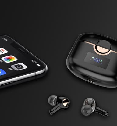 Trådløse Bluetooth 5.0 Dobbelt Dynamic Speaker høretelefoner Sort