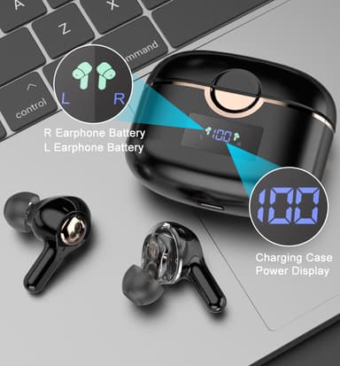 Trådløse Bluetooth 5.0 Dobbelt Dynamic Speaker høretelefoner Sort