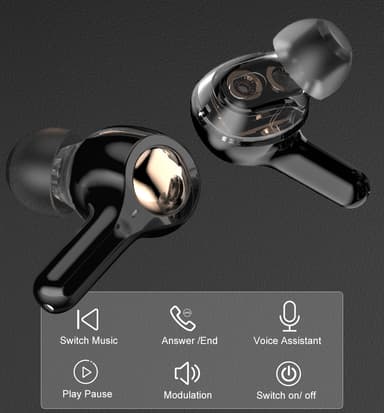 Trådløse Bluetooth 5.0 Dobbelt Dynamic Speaker høretelefoner Sort