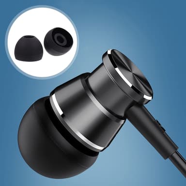 Silikone ørepuder til 4,5-6 mm in-ear hovedtelefoner 3 størrelser 18 par Sort