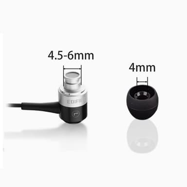 Silikone ørepuder til 4,5-6 mm in-ear hovedtelefoner 3 størrelser 18 par Sort