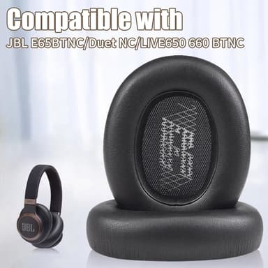 Ørepuder til JBL E65 BTNC / Duet NC / LIVE650 660 BTNC 1 par Sort