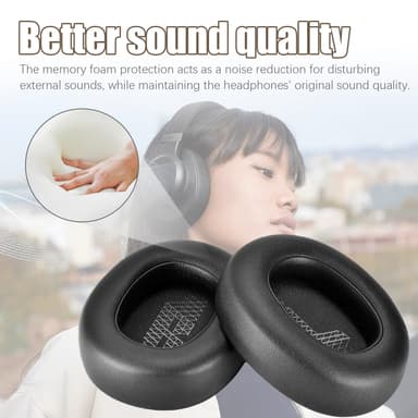Ørepuder til JBL E65 BTNC / Duet NC / LIVE650 660 BTNC 1 par Sort