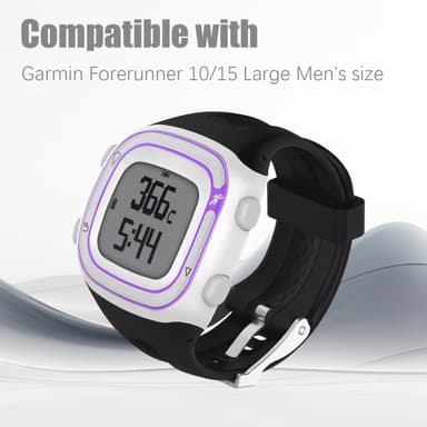 Silikonerstatningsrem urrem til Garmin Forerunner 10/15 Large herrestørrelse Sort