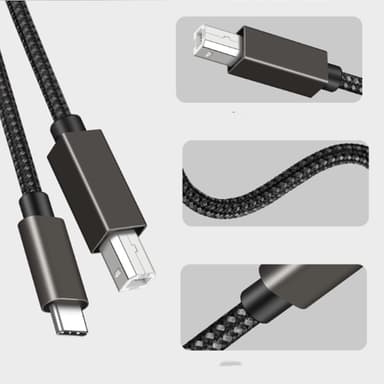 USB-B til USB-C printerkabel Sort 2 m