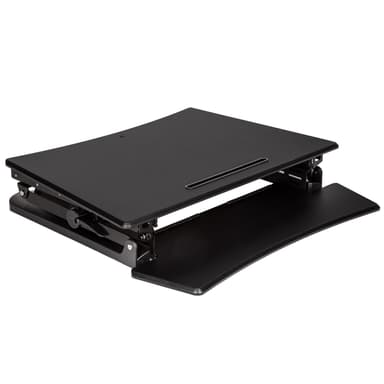 Mobilt mini skrivebord til to skærme - sort