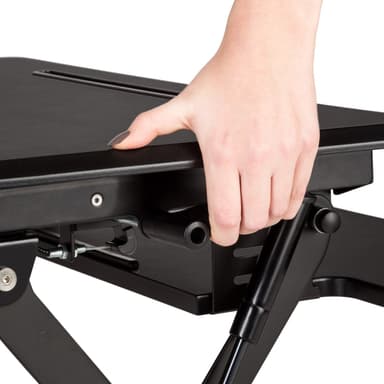 Mobilt mini skrivebord til to skærme - sort