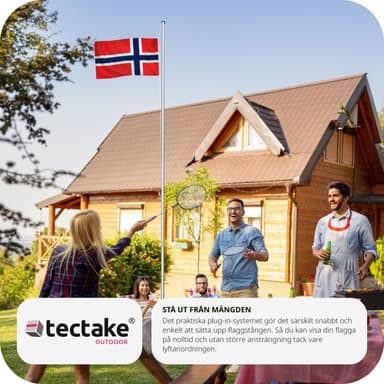 Aluminium flagstang - justerbar højde - Norge