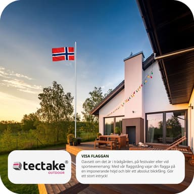 Aluminium flagstang - justerbar højde - Norge